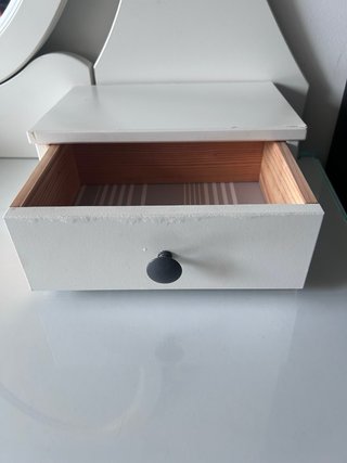 Tocador blanco con espejo y cristal Ikea