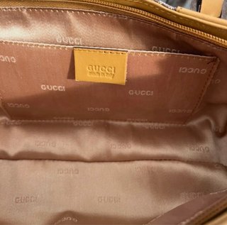 Bolso Gucci tela y piel marrón