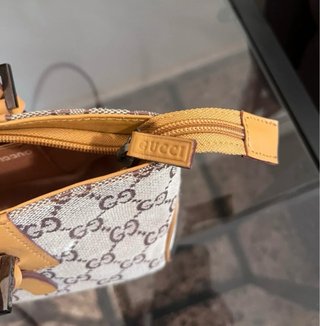 Bolso Gucci tela y piel marrón