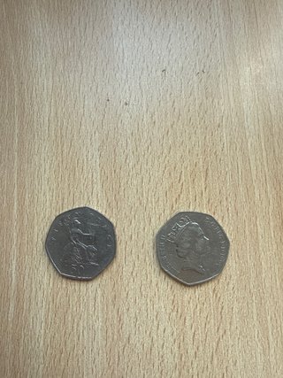 2 Monedas 50 Pence Inglesas