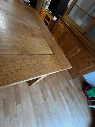 Mesa extensible madera de roble macizo + 4 sillas