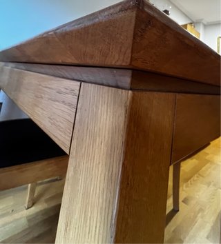 Mesa extensible madera de roble macizo + 4 sillas