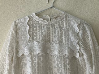 Blusa Zara encaje blanco