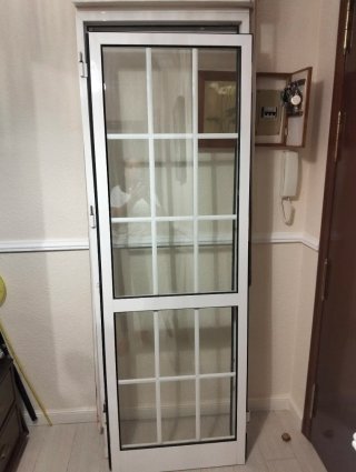 Puerta aluminio blanco doble cristal