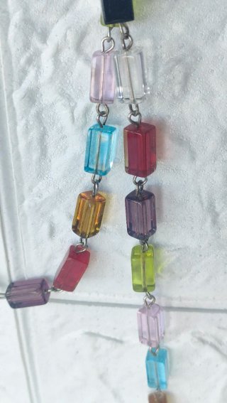 Collar largo cristal colores vintage