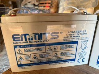 2 Baterías AGM Emmits 12V 100AH