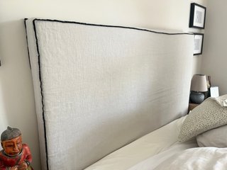 Cabecero lino cama 140/150cm Negro/beige