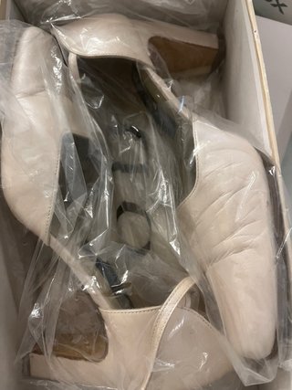 Zapatos de Novia Talla 39 Beige/Blanco