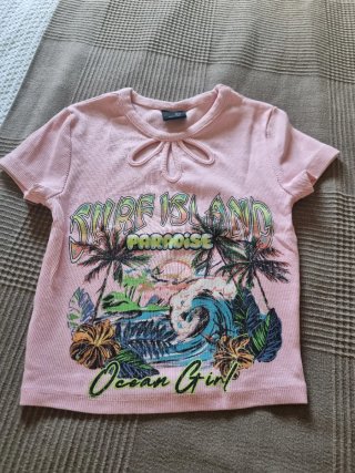 Camiseta corta rosa Surf Island Paradise