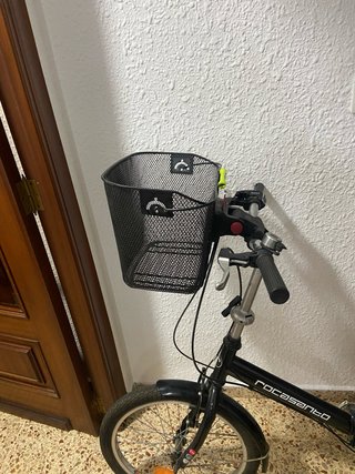 Bicicleta Plegable ROCASANTO Negra con Cesta