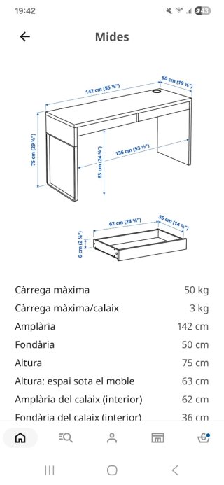 Escritorio MICKE Ikea Blanco