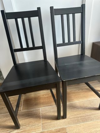 Sillas de comedor de madera negra Ikea (2 u)