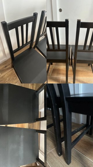 Sillas de comedor de madera negra Ikea (2 u)