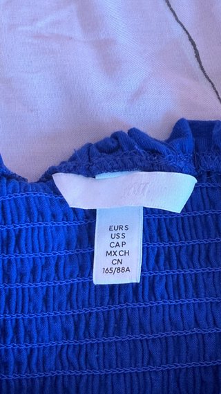 Top halter ganchillo azul H&M Talla S