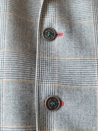 Blazer El Ganso Gris Cuadros Rojo