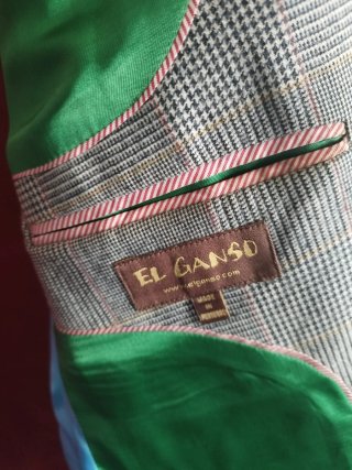 Blazer El Ganso Gris Cuadros Rojo