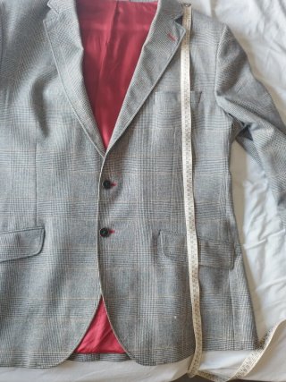 Blazer El Ganso Gris Cuadros Rojo