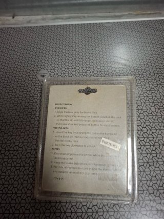Candado Seguridad Moto TONYON Disco Negro/Plata