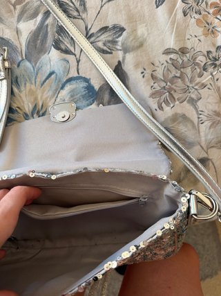 Bolso de fiesta lentejuelas plateado