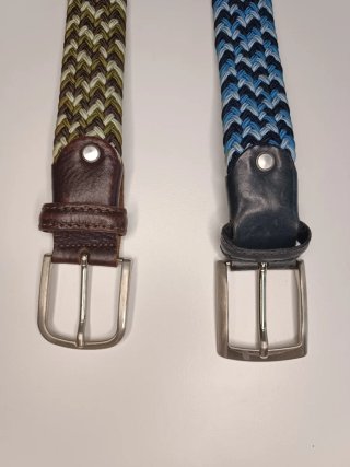 Lotto 2 cinture elastiche donna beige blu