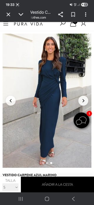 Vestido invitada azul marino elegante