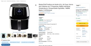 Freidora de Aire MasterChef 4.5L
