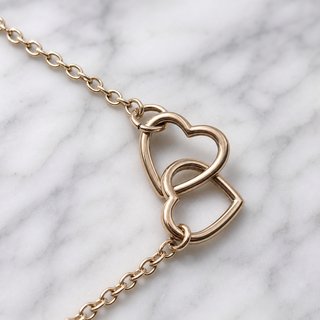Collar Doble Corazón Oro