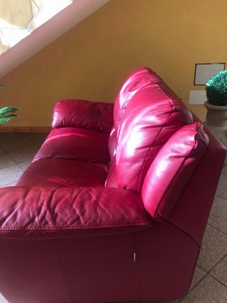 Divano 2 posti in pelle  Deltasalotti rosso