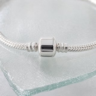 Pulsera Cadena Serpiente Plata Cierre Liso