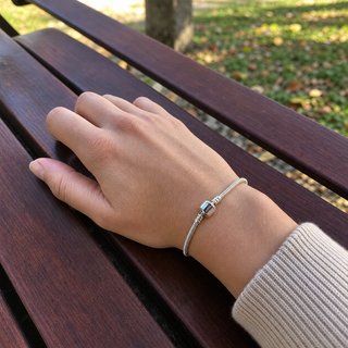 Pulsera Cadena Serpiente Plata Cierre Liso