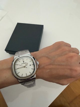 Reloj Poedagar Elegante Nuevo Plata Blanco