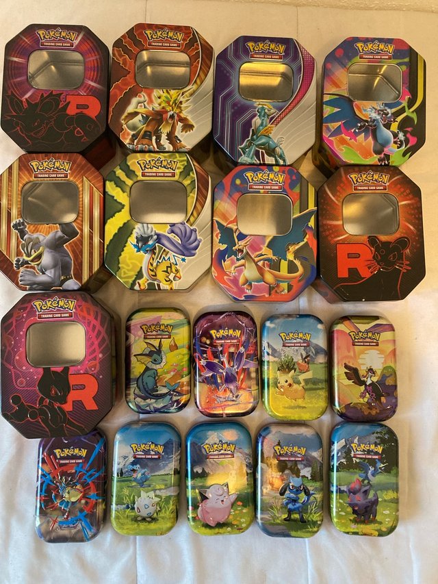 18 Cajas Metálicas Pokémon Variadas
