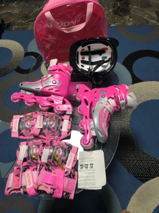 Patines en línea rosas para niña