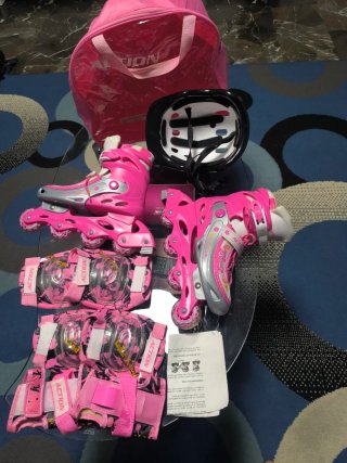 Patines en línea rosas para niña