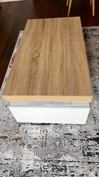 Mesa de centro madera y blanca