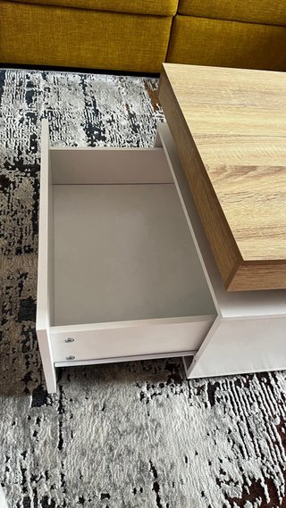 Mesa de centro madera y blanca