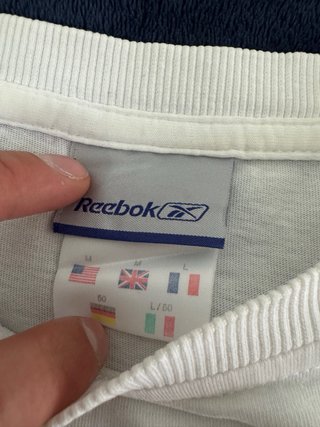 Reebok Camiseta Vintage Logo Raya Roja Talla M