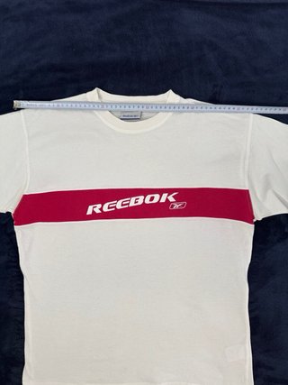 Reebok Camiseta Vintage Logo Raya Roja Talla M
