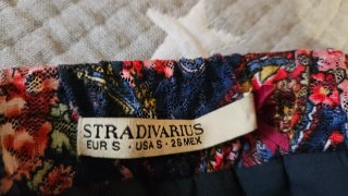 Falda volantes tul azul Stradivarius Talla S