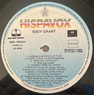 EDDY GRANT VINILO LP FILE UNDER ROCK REGGAE 1988