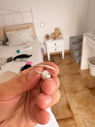Sortija o anillo plata de 1 ley perla TALLA 13
