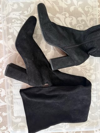 Botas altas negras tacón cuadrado