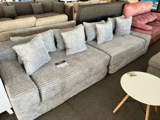 Sofá Cama Gris y Rosa