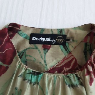 Abito Desigual floreale verde e marrone