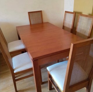 Mueble salón y mesa comedor madera