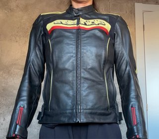 Chaqueta Cuero Moto Alpinestars T.42 mujer