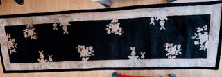 Alfombra Pasillo China Floral Beige/Negro