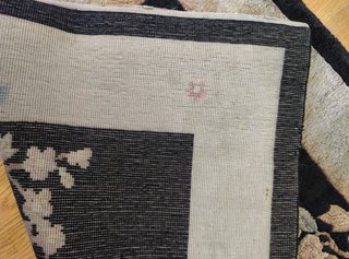 Alfombra Pasillo China Floral Beige/Negro