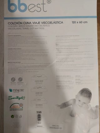 Colchón Cuna Viaje Viscoelástico 60x120