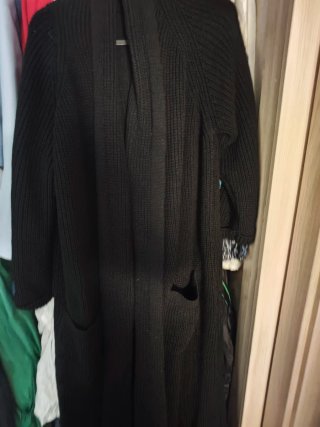 Chaqueta larga negra talla única